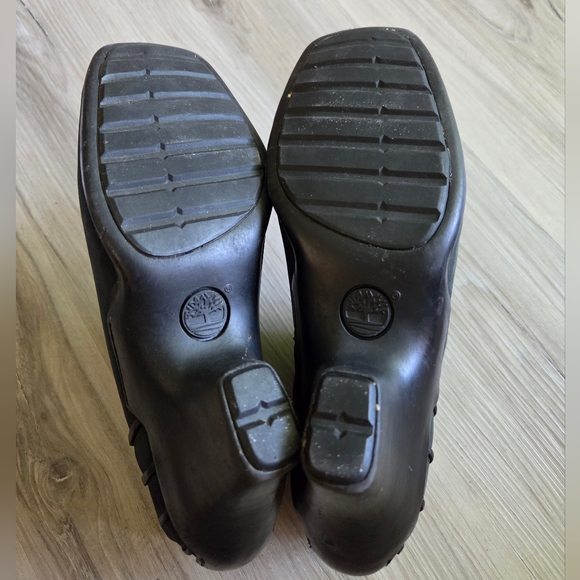 Timberland‎ Baychester Black Leather Suede Ankle Boots Womens 8 Heeled Booties - Picture 9 of 13